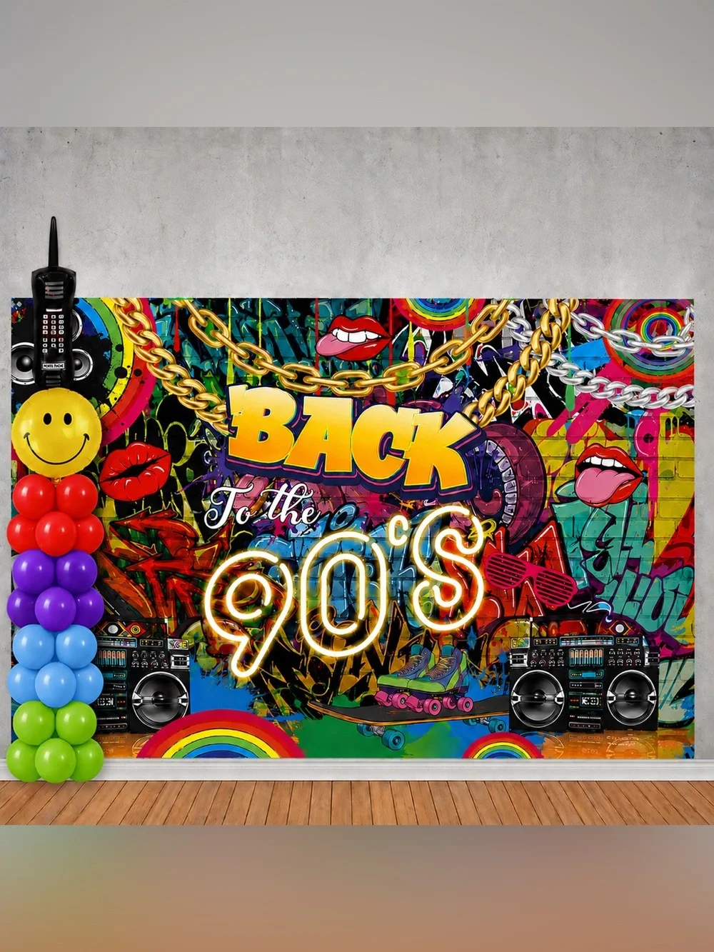 Back To The 90’s Retro Millennial Birthday Party Decoration Kit